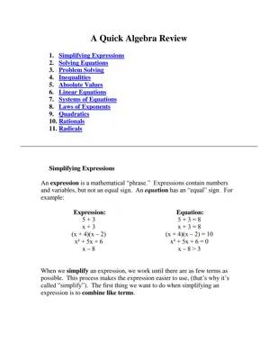 Algebra 1 Review: PDF with Answers and Worksheets