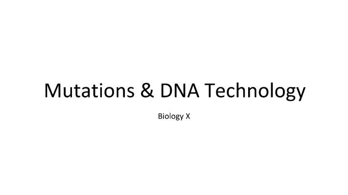 Why and How DNA Mutations Happen