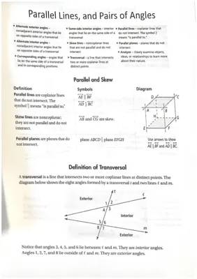 Parallel Lines & Pairs of Angles