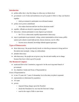 AP Gov Unit 1 Study Guide: Notes, Tests & Cool Facts