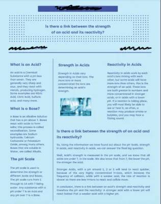 Understanding Acids and Alkalis for KS3 Students - Year 7 Summary with Questions and Answers