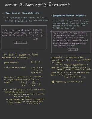 SAT Prep- Lesson 3-4 Simplifying Expressions & Conversions