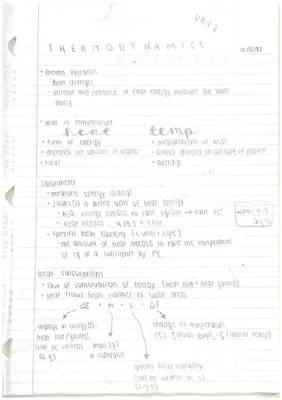 Thermodynamics & Calorimetry Notes for 10th Grade - Easy PDF Guide