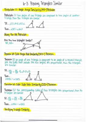 Fun with Triangle Similarity: AA, SSS, SAS Theorems and Formulas!