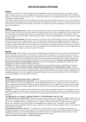 Compare Storm on the Island and The Prelude - Nature Power and Man vs Nature Themes