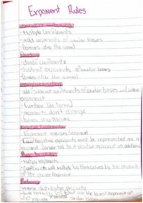 Exponent Rules: Examples and Worksheet for Algebra 1