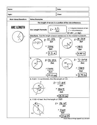 Fun with Arc Lengths: Unit 10 Circle Homework & Answers