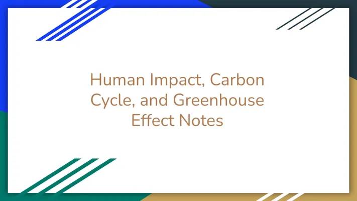 How Humans Change Biodiversity and the Carbon Cycle