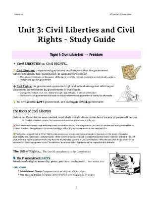 AP Gov Unit 3: Civil Liberties and Rights Study Guide & Review