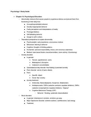 Guide to Psychological Disorders in Chapter 14 | Introduction to Psychology Questions