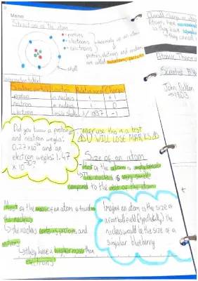 Atomic Structure Basics for Exams: Fun Worksheets and Cool Notes!