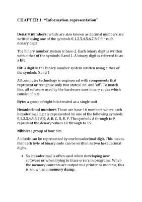 Computer Science (9618) - Information Representation 