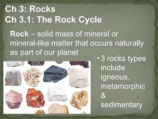 Earth and Space: Ch. 3- Rocks