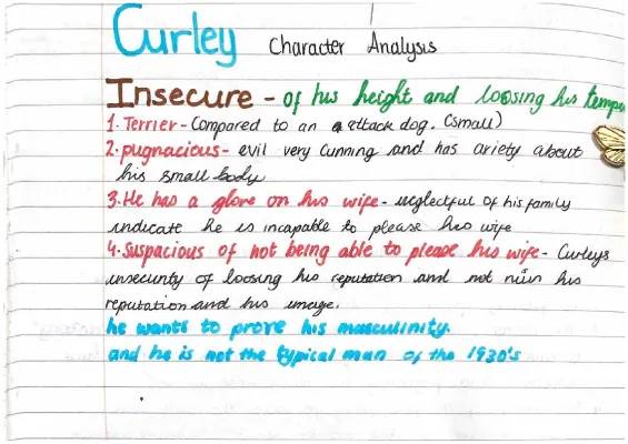 Curley Character Analysis for GCSE: Quotes, Physical Appearance, and Exam Questions