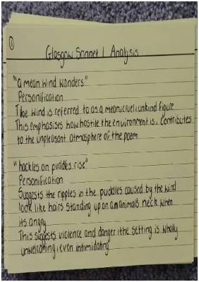 Glasgow Sonnet 1 Analysis by Edwin Morgan for Nat5 - Easier Guide