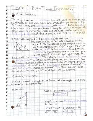 (honors) Algebra 2 Trigonometry: Right Triangle Trig Worksheets with Answers PDF