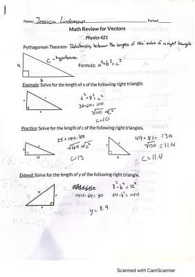 Let's Learn: Solving Right Triangles and Understanding Vectors