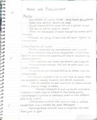 Comprehensive Chemistry Midterm Study Guide 2021 - Matter and Measurement Notes PDF