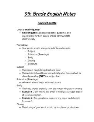 Free PDF: 9th Grade ELA Email Etiquette Notes and Digital Footprint Activities