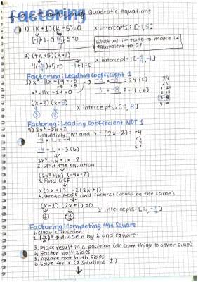 Factoring (with quadractic equations)