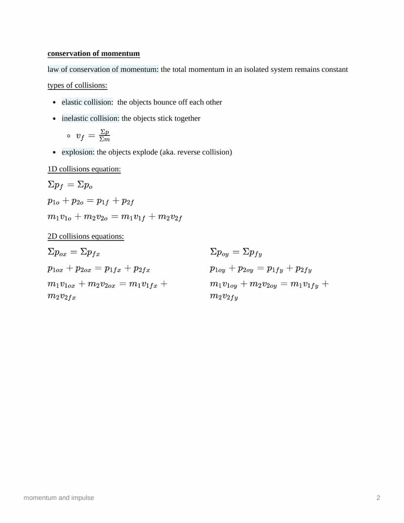 momentum and impulse
momentum
momentum (p): a measure of how difficult it
is to stop an object
depends on mass and velocity
• p= (mass)(velo