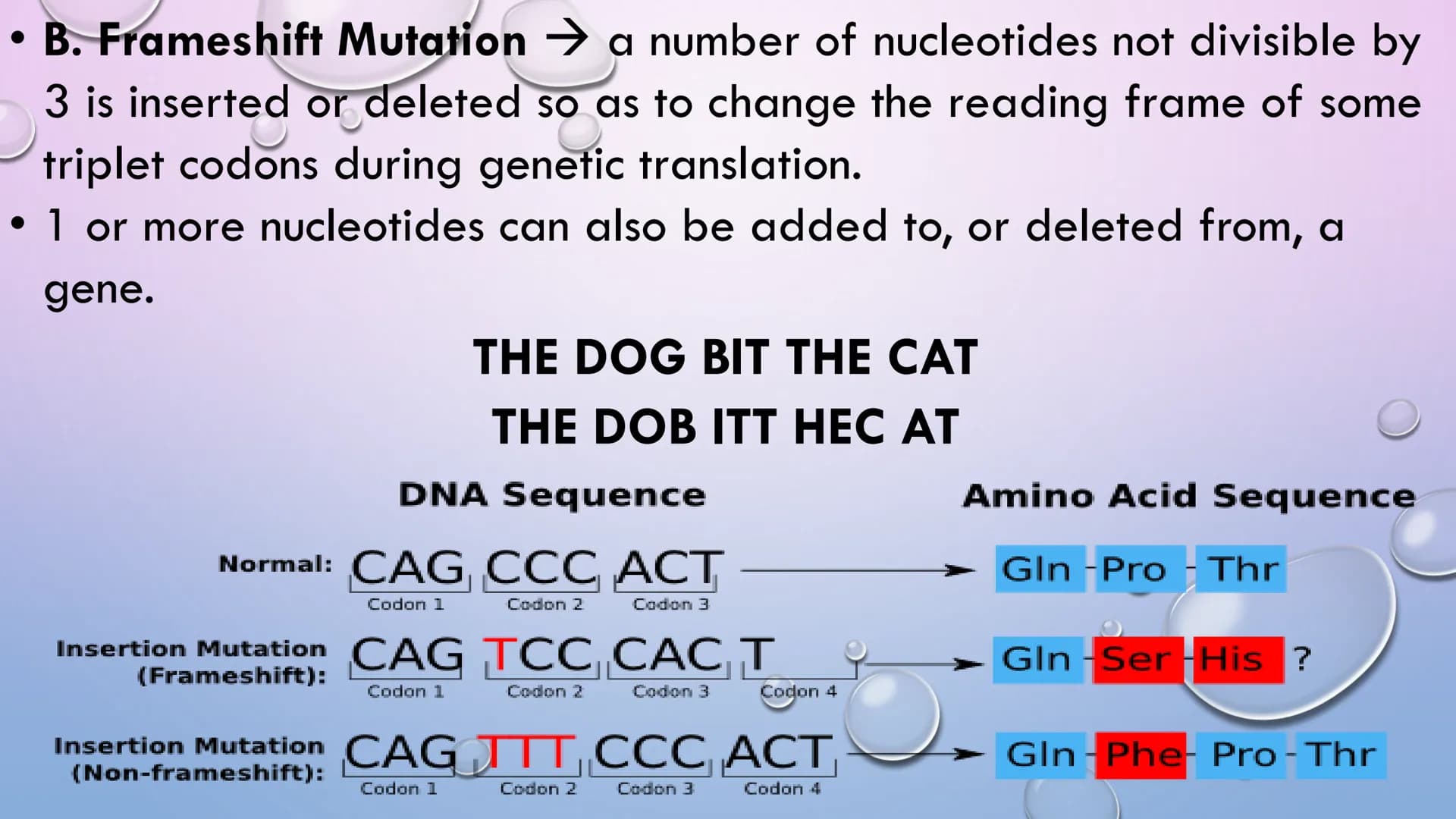 MUTATION Changes in the protein structure or level of expression may lead
to changes in cellular properties and behavior, as a result, the
o
