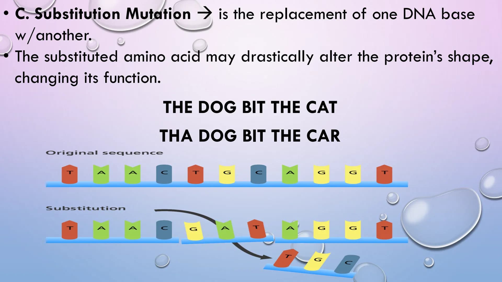 MUTATION Changes in the protein structure or level of expression may lead
to changes in cellular properties and behavior, as a result, the
o