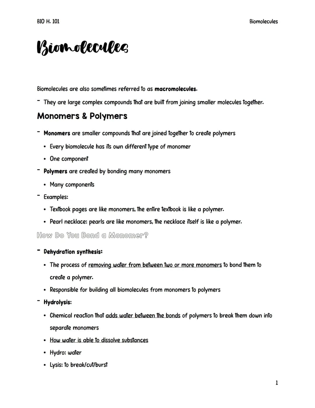 Biomolecules Study Notes PDF: Free Download with Diagrams & Functions