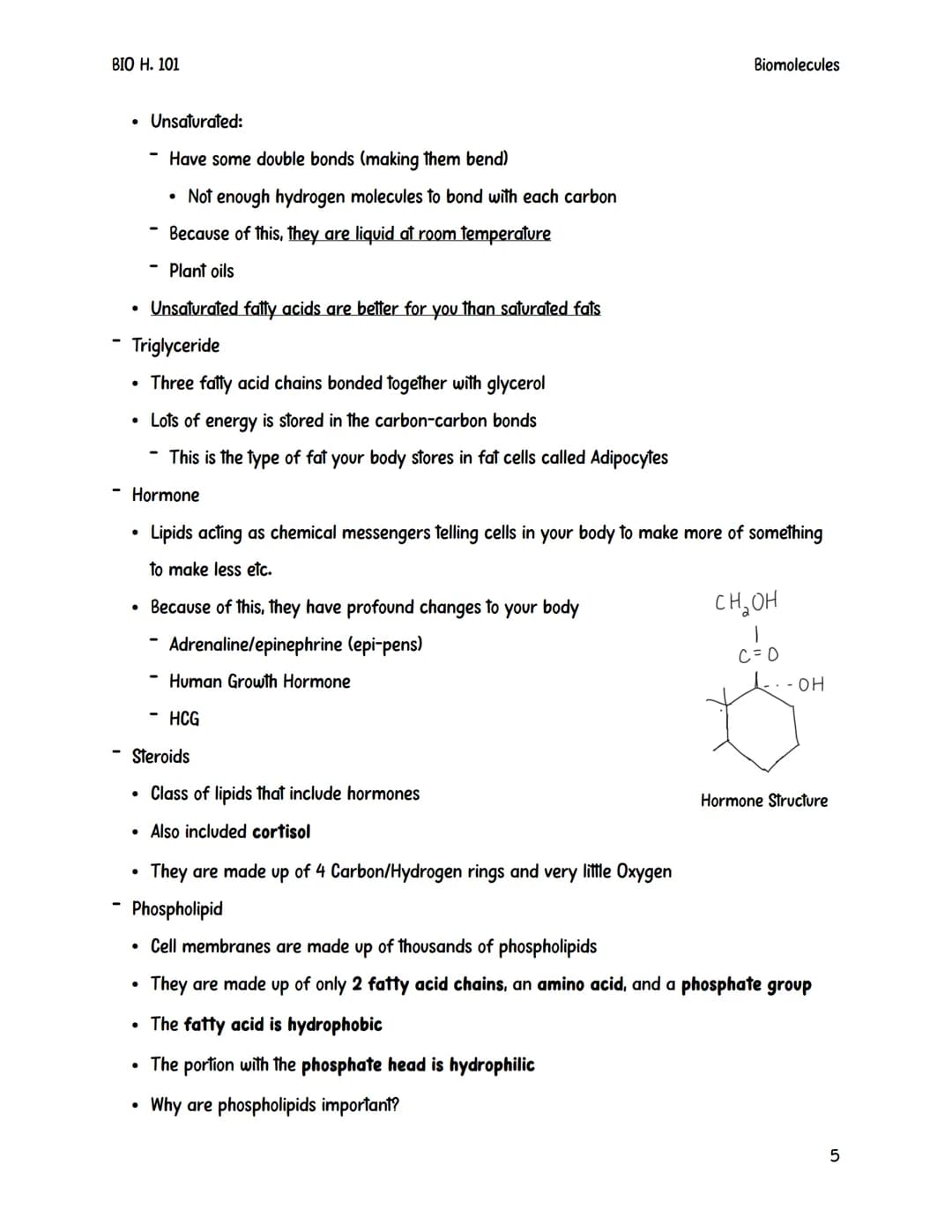 BIO H. 101
Biomolecules
Biomolecules are also sometimes referred to as macromolecules.
They are large complex compounds that are built from 