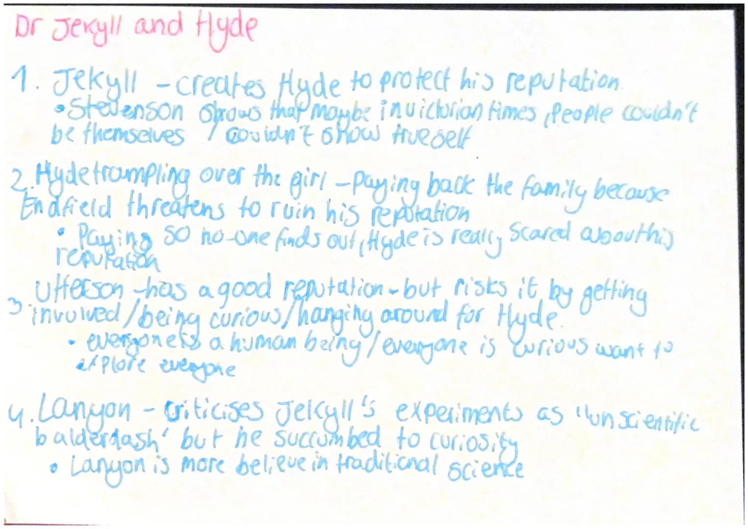 Dr. Jekyll & Mr Hyde
Chapter 1 Story of the door
small girl gets trampied
Sunday walks & Enfield and utterson
Black mailed to pay 2100
paid 