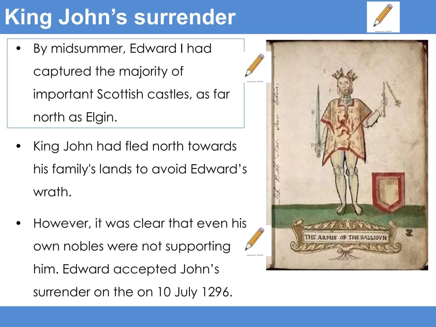 Starter task: Padlet William Wallace and the Scottish resistance
Learning Intention: To understand Wallace's influence on
the wars of indepe