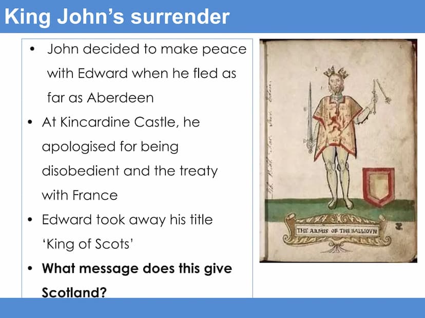 Starter task: Padlet William Wallace and the Scottish resistance
Learning Intention: To understand Wallace's influence on
the wars of indepe