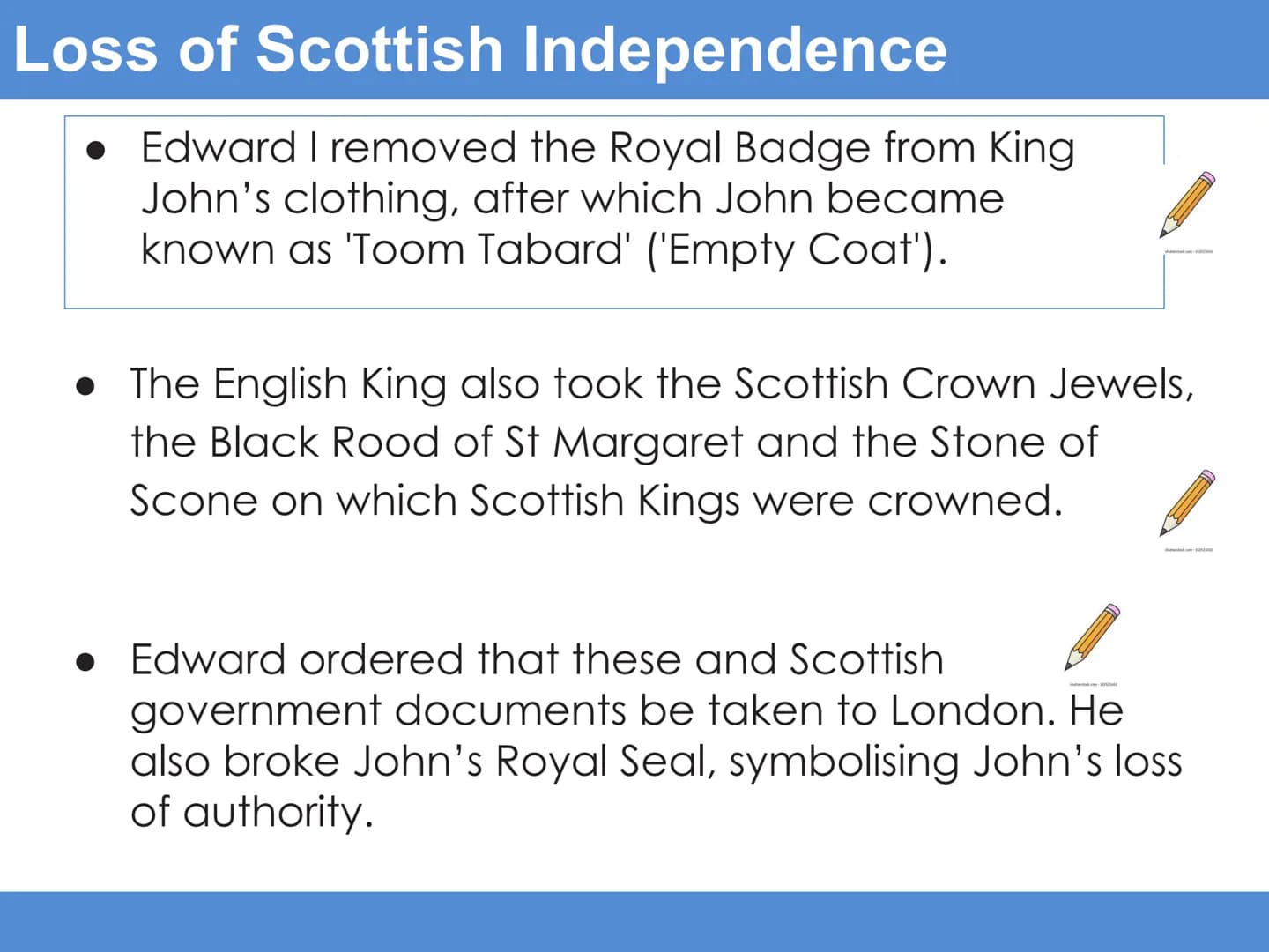 Starter task: Padlet William Wallace and the Scottish resistance
Learning Intention: To understand Wallace's influence on
the wars of indepe