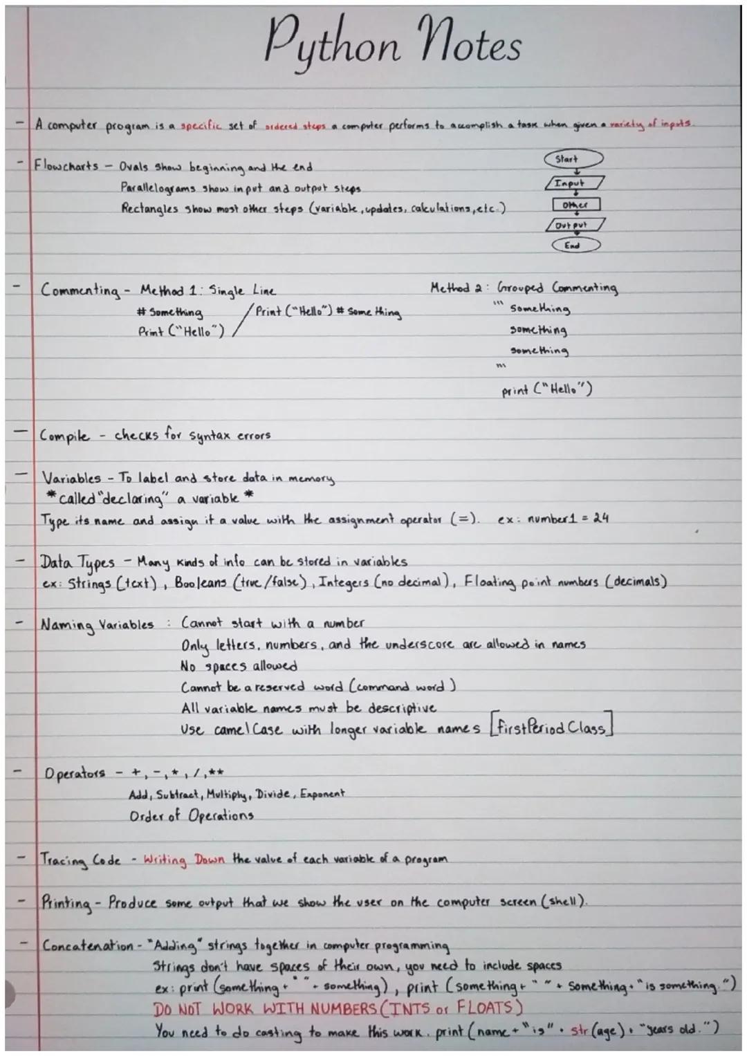 A computer program is a specific set of ordered steps a computer performs to accomplish a task when given a variety of inpots.
-Flowcharts -