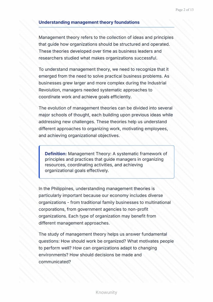 Evolution of Management Theories: From Classical to Modern
Approaches
Understanding how management theories
developed over time
What You'll 