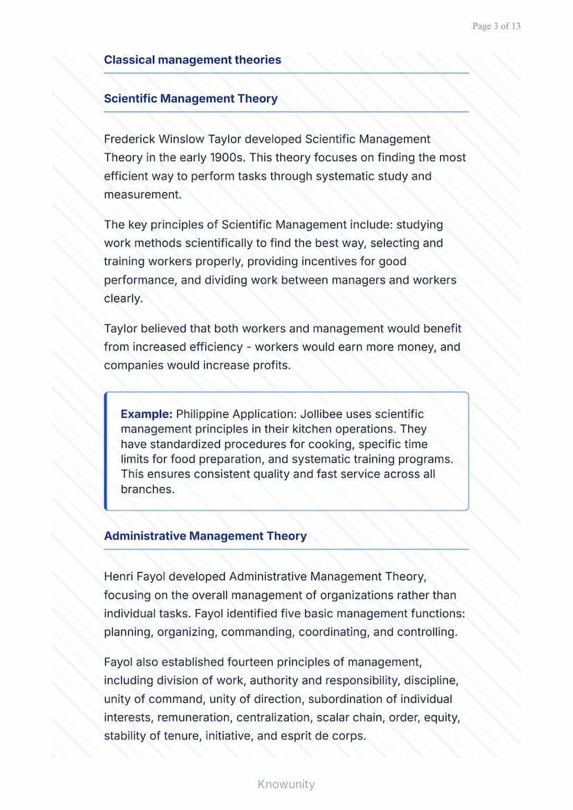 Evolution of Management Theories: From Classical to Modern
Approaches
Understanding how management theories
developed over time
What You'll 