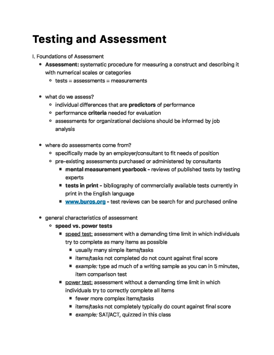 Testing and Assessment