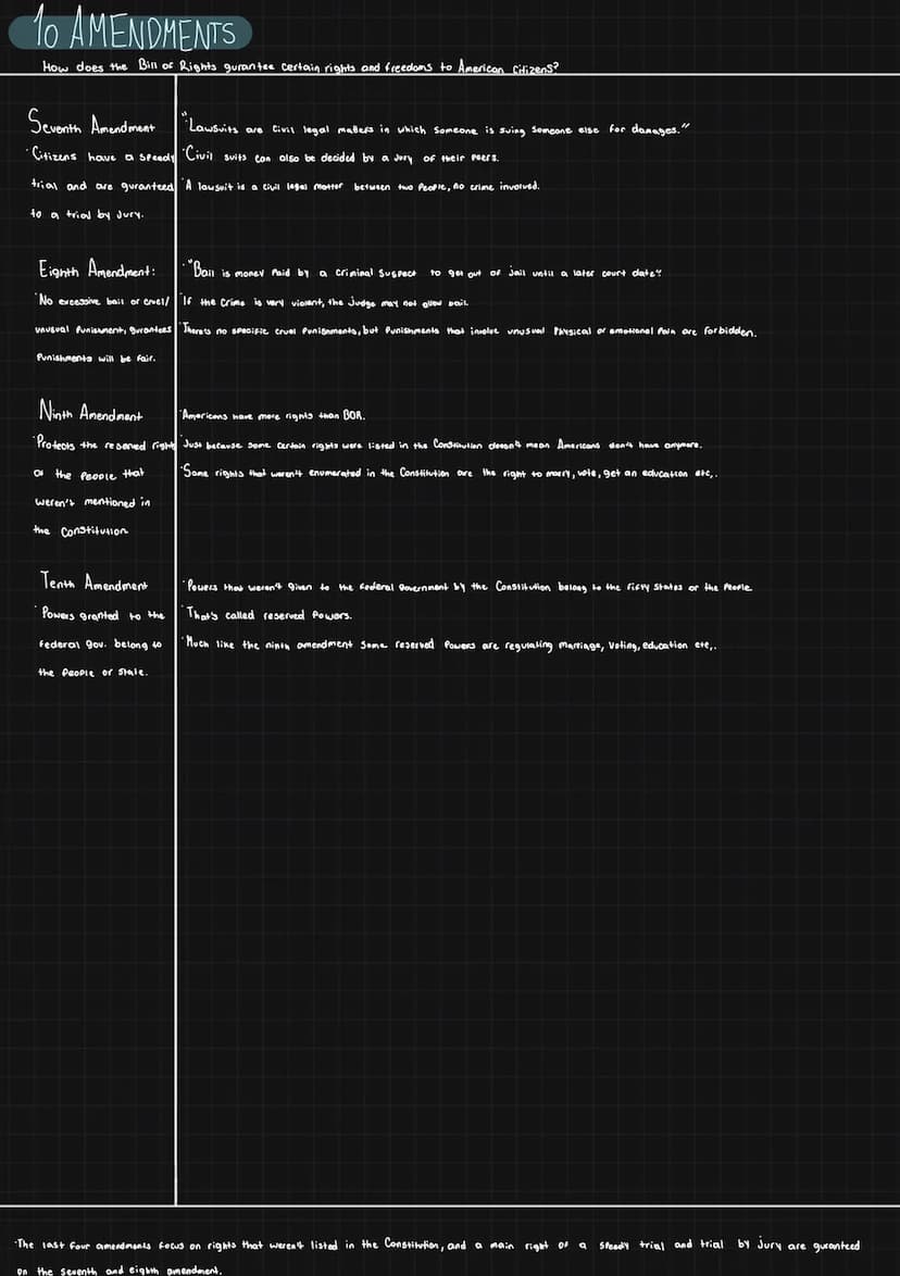 10 AMENDMENTS
How does the Bill of Rights gurantee certain rights and freedoms to American citizens?
First Amendment
• Gurantees some of
the