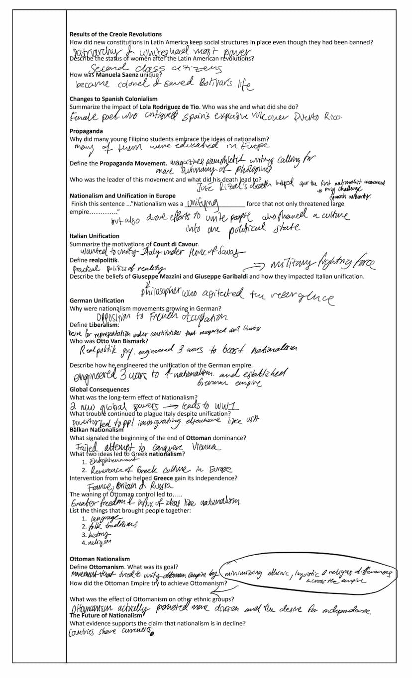 Unit 5:
Name:
5.1
APWH | Unit 5: Revolutions from c. 1750 - c. 1900
Directions: For each reading section, define the important vocabulary wo