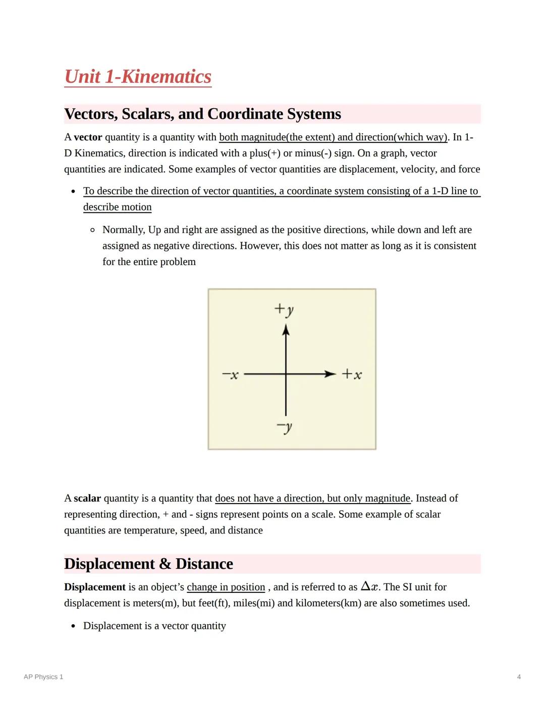 AP Physics Unit 1: Kinematics Workbook and Practice Problems