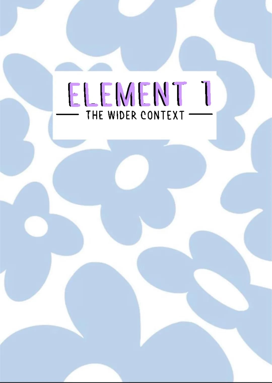 element 1 - the wider context