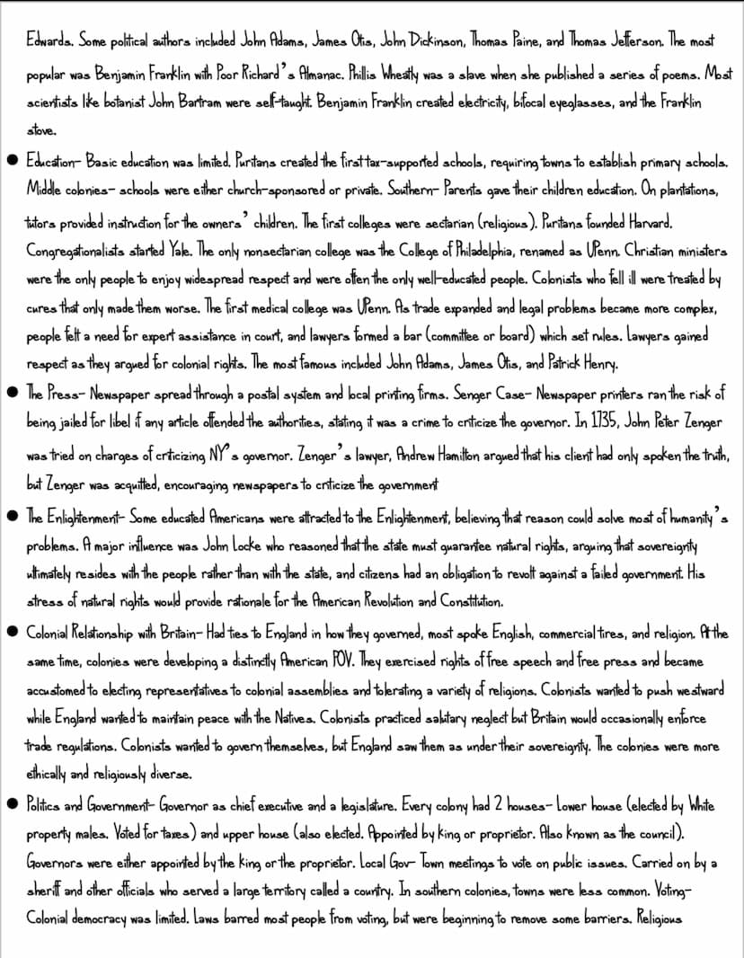 2.1: Colonial Society and Culture
Population Growth- Multiplied by 100 from 1701 to 1775; with the greatest increase from Africans. The popu