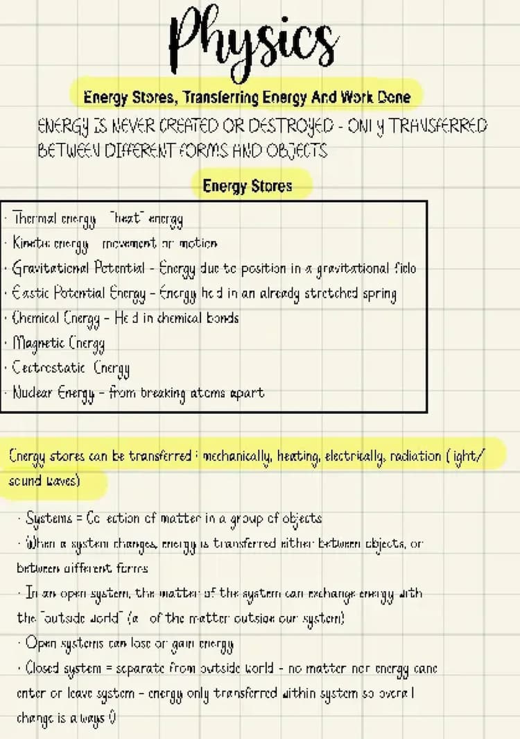 Know Energy Stores, Transferring Energy And Work Done  thumbnail