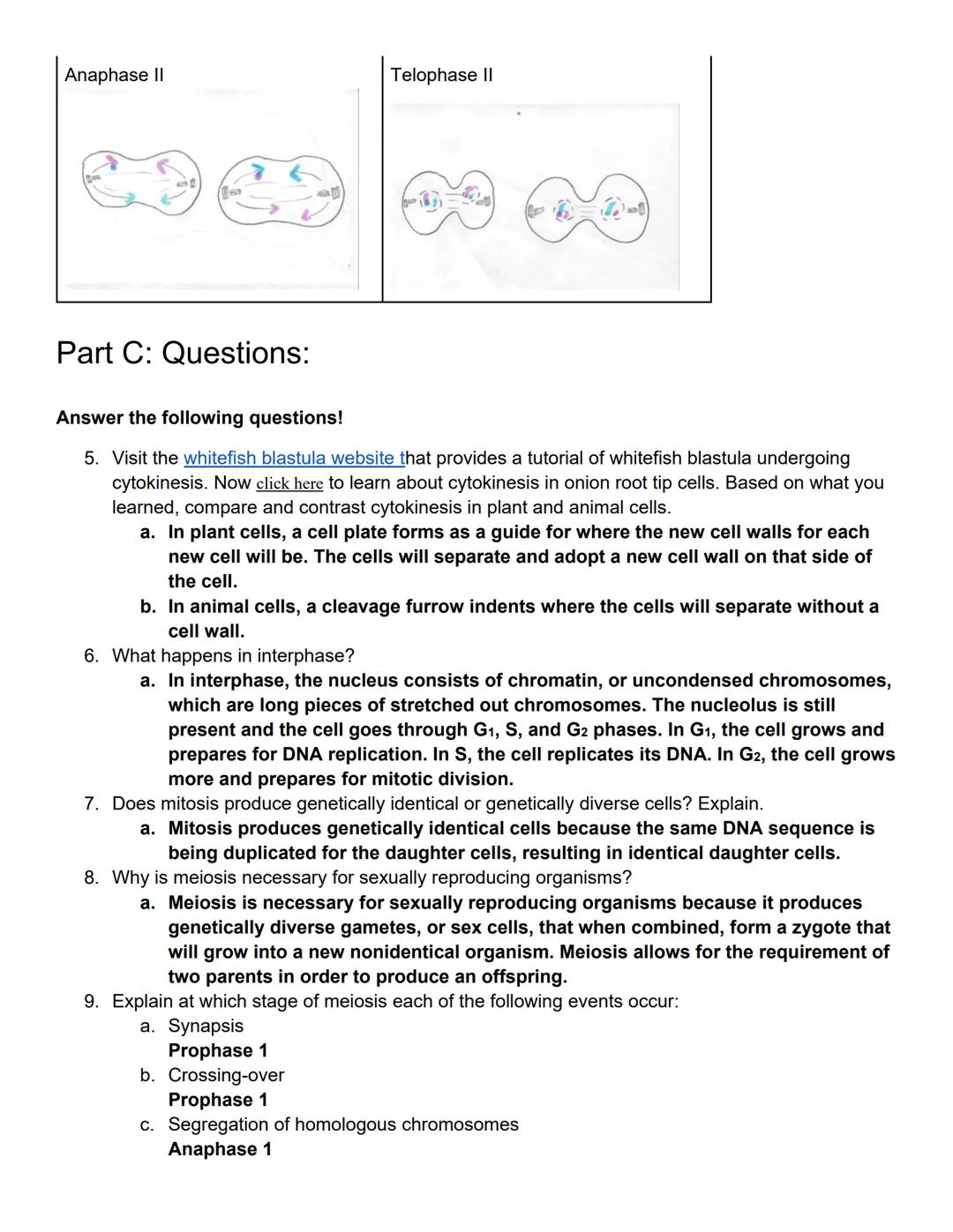 Lab 10 Mitosis and Meiosis
Lab Outcomes
Define mitosis and meiosis and relate these processes to growth, repair, and reproduction in organis