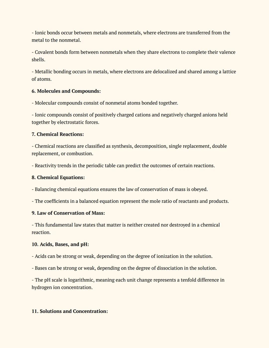 Course: Chemistry A
Chem Basics Overview
Notes
1. Matter and Its Properties:
- Matter is classified into pure substances and mixtures. Pure 