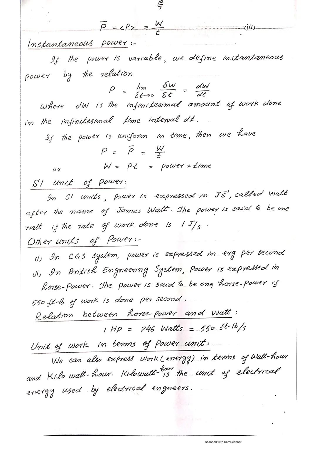 MECHANICS
FOR B.Sc...
NO. 7
CHAPTER
WORK
AND ENERGY
WORK DONE BY CONSTANT FORCE:-
When a constant force acts on the body and
it moves in the