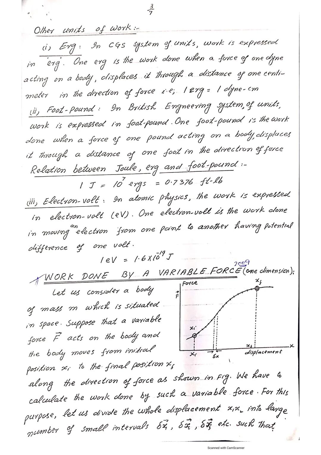 MECHANICS
FOR B.Sc...
NO. 7
CHAPTER
WORK
AND ENERGY
WORK DONE BY CONSTANT FORCE:-
When a constant force acts on the body and
it moves in the