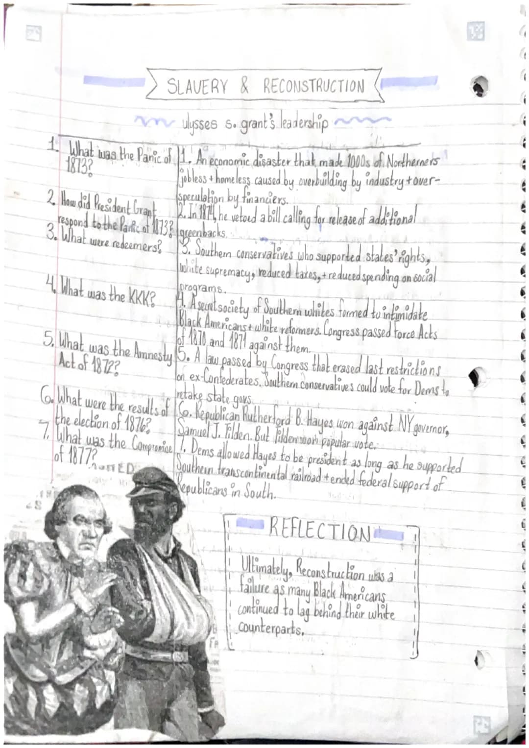 h
SLAVERY & RECONSTRUCTION
me andrew johnson's leadership m
Reconstruction Policy
•Johnson issued similar 10%
plan to Lincoln's
Johnson's pl