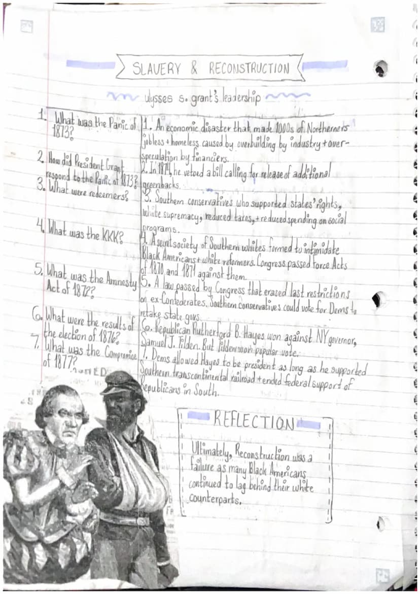 h
SLAVERY & RECONSTRUCTION
me andrew johnson's leadership m
Reconstruction Policy
•Johnson issued similar 10%
plan to Lincoln's
Johnson's pl
