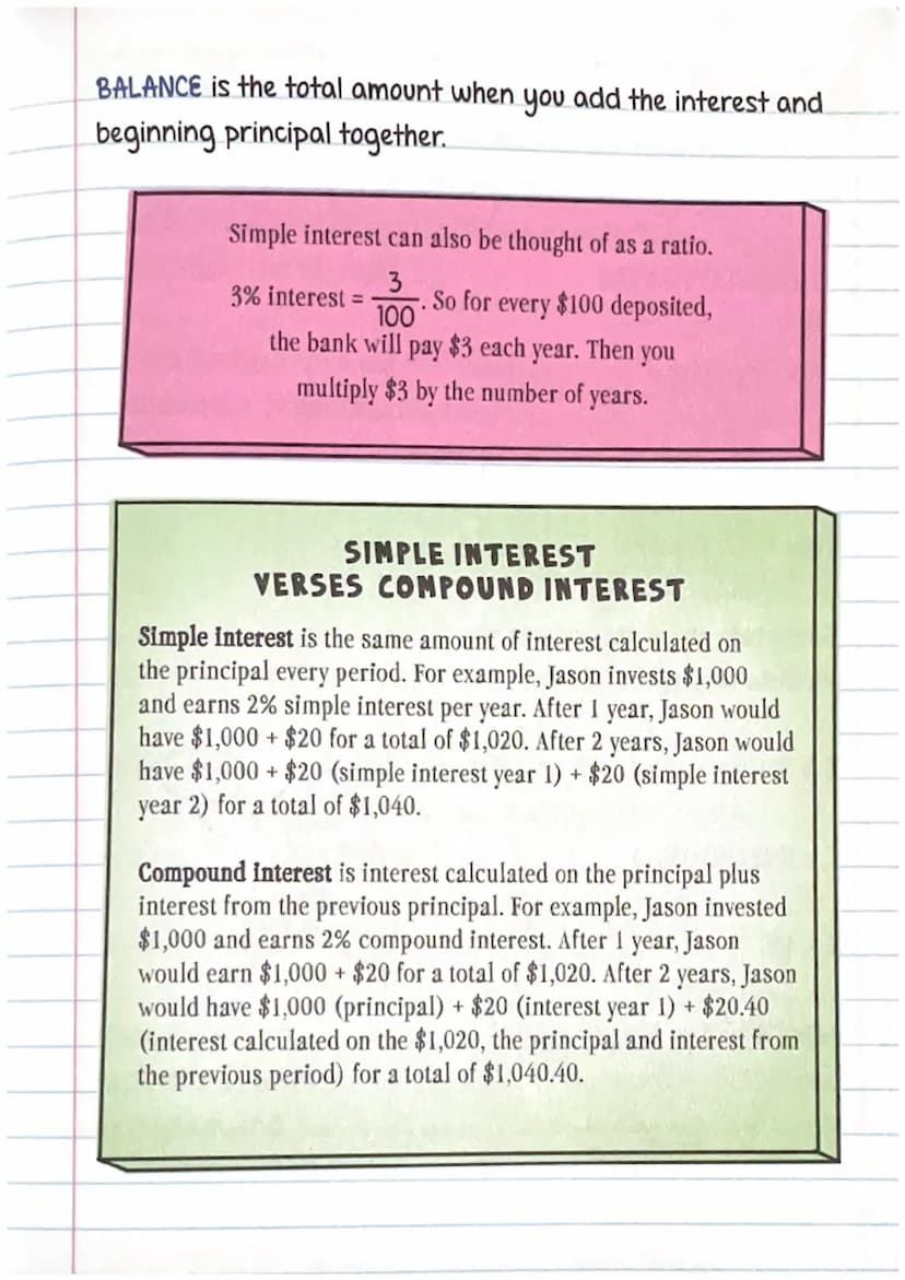SIMPLE
INTEREST
W
INTEREST is a fee that someone pays in order to borrow.
money. You receive interest from a bank if you put your
money into
